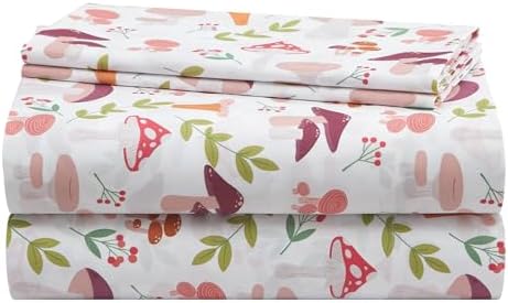 Urban Lifestyle Twin Sheet Set with Wild Mushroom Print