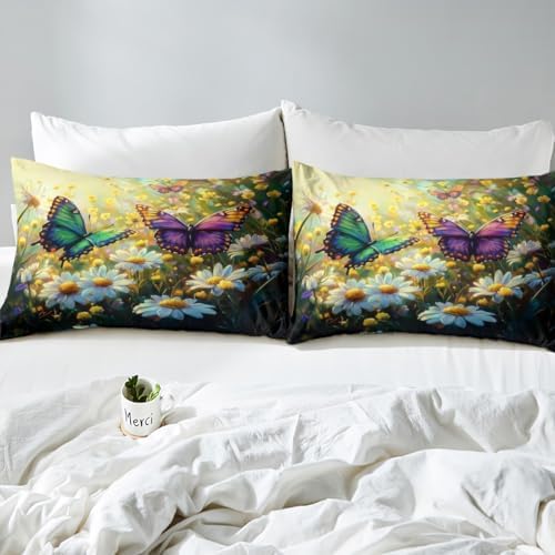 Jejeloiu Butterfly Bed Sheet Set for Kids