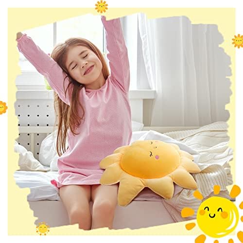 Juexica 2 Pcs Sun Shaped Plush Throw Pillows