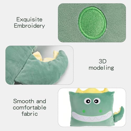 Dinosaur Plush Pillowcase - Soft 26x20 Inches for Kids