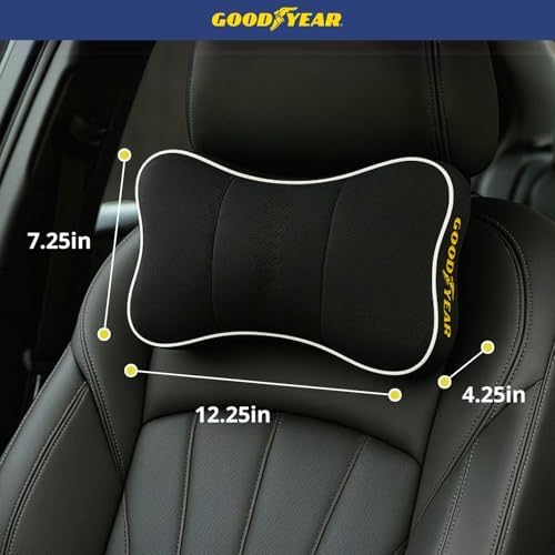 Goodyear Car Neck Pillow with Adjustable Strap and Memory Foam Support