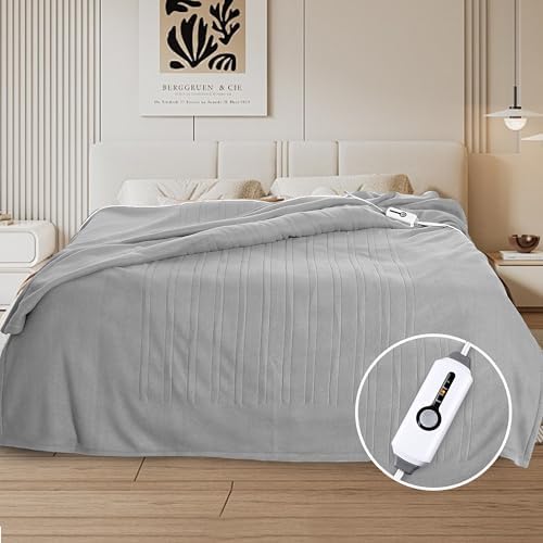 Eydna Electric Heated Blanket 72x84 LightGray
