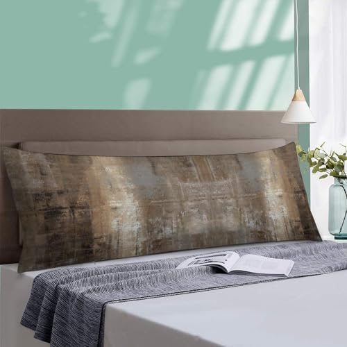 Brown Gray Abstract Body Pillow Cover with Zipper 20x54