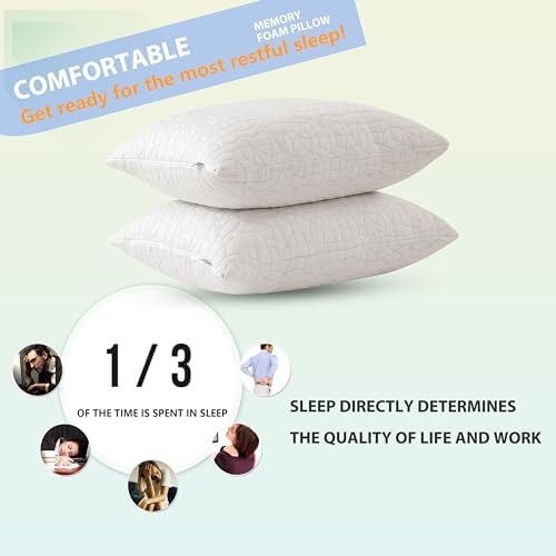 RGTIME Shredded Memory Foam Pillow Set of 2