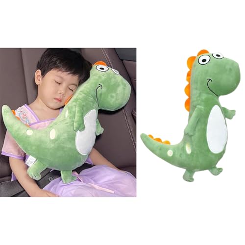 Dino Travel Pillow for Kids with Cartoon Design