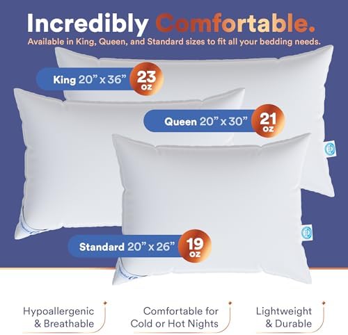 Continental Bedding 100 Siberian Goose Down Pillow 800 Fill Power 1