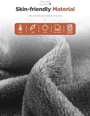 Mlivrom Heated Throw Blanket with Timer Auto-Off and 8 Heating Levels
