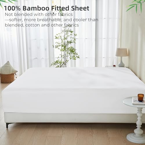 GOKOTTA Bamboo Rayon Fitted Sheet - King Size 16 Inch Pocket