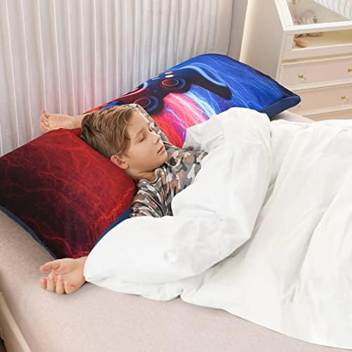 Meeting Story Gamer Pillow Cover for Boys Adults Red-Blue