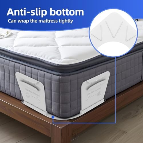 NiceTCU Bed Sheet Holders Set of 4 White