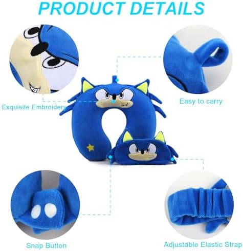 Superhero Travel Pillow with Eye Mask and Memory Foam