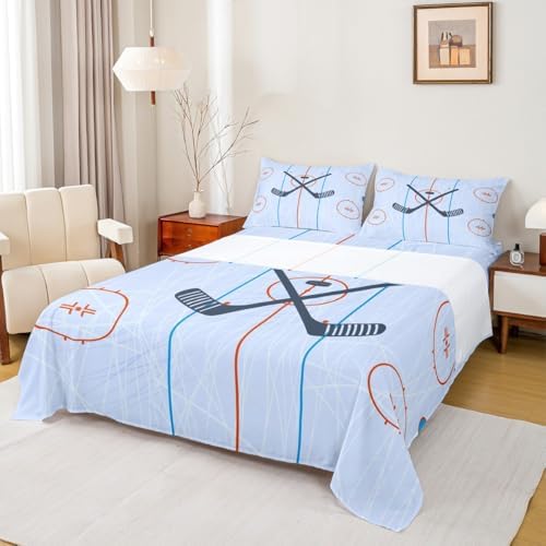 Homewish Ice Hockey Kids Sheet Twin Size 3pcs Set