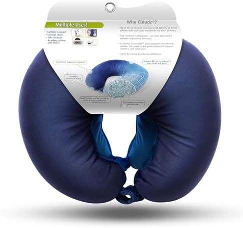Cloudz Set of 2 Microbead Travel Neck Pillows - Blue