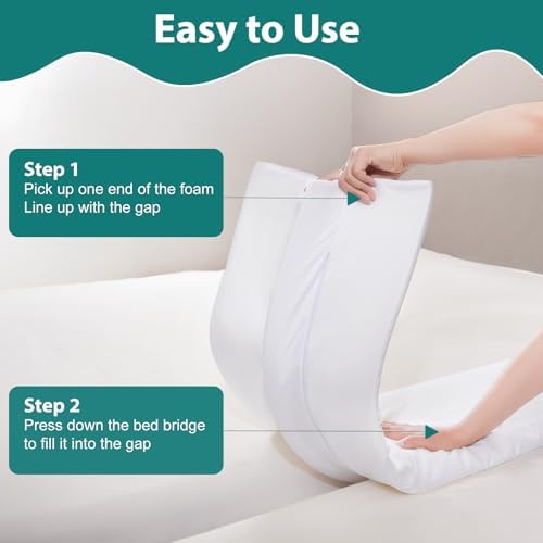 12 Extra Wide Split King Gap Filler for Adjustable Bed