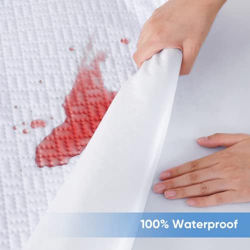 Hanherry Waterproof Mattress Protector Full Size 8-21 Deep Pocket