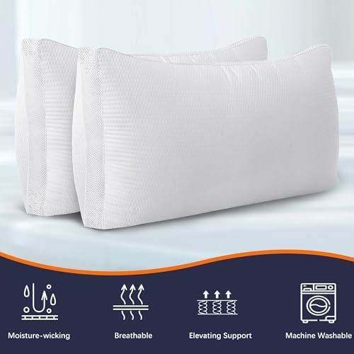 AIAEL Hotel Bed Pillows Queen Set of 2 with Cooling Mesh