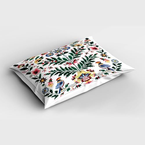 Ambesonne Christmas Pillow Sham Green White Multicolor