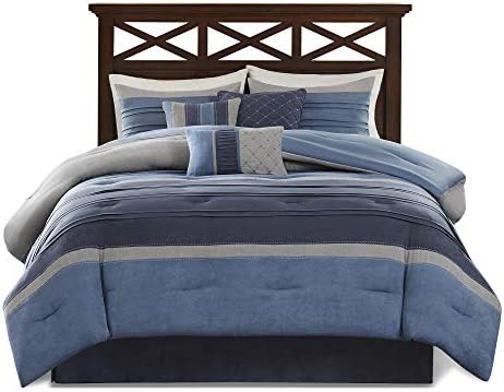 Madison Park Collins Comforter Set Cal King Blue Grey