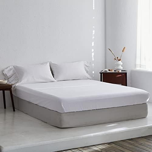 SimpleOpulence Linen Blend Fitted Sheet - Queen Size 14 Deep Pocket