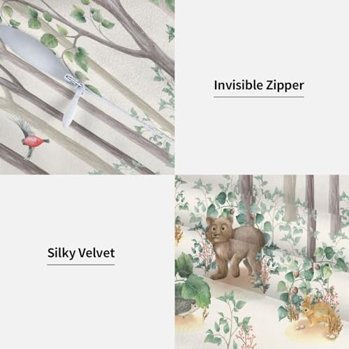 SENRUEGT Woodland Animal Pillow Covers 16x16