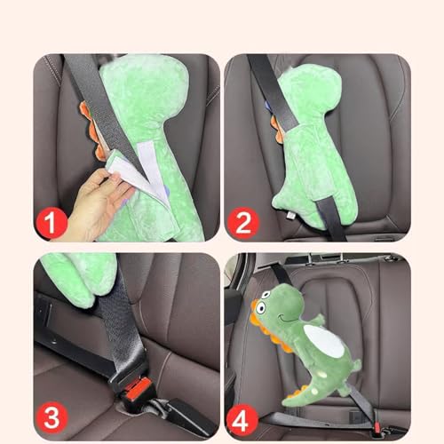 Dino Travel Pillow for Kids with Cartoon Design