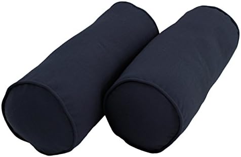 Blazing Needles Double-Corded Bolster Pillows Set of 2 Navy