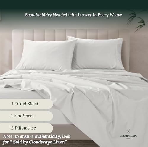Cloud Scape Linen 100 Egyptian Cotton Queen Sheet Set 4PC