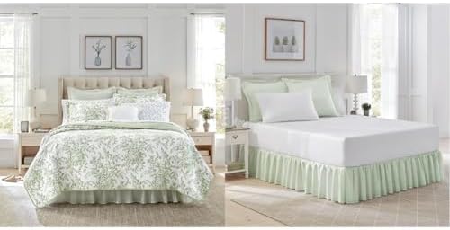 Laura Ashley King Quilt Set with Matching Shams and Bedskirt 1
