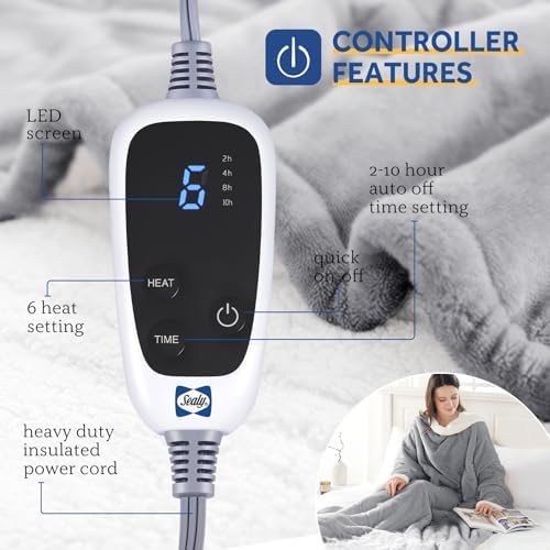 Sealy Wearable Electric Blanket with Foot Pocket and Sleeves 1
