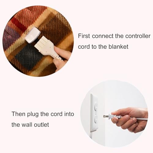 MERRYLIFE Heated Blanket with 4 Levels 8H Auto Off