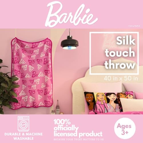 Franco Barbie Kids Bedding Throw 40x50 Inch - Official License