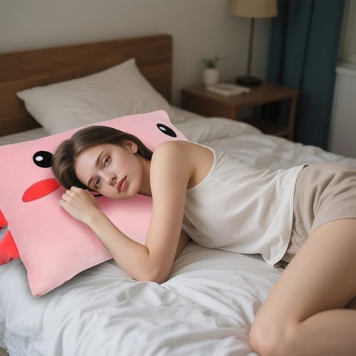 Anxinzhen Axolotl Pink Pillowcase 26x20 Inches