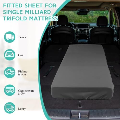 Baderke 75x31x9 Cot Sheet 2 Pack Dark Gray