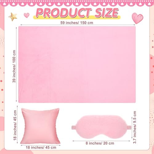 18 Pcs Sleepover Party Supplies Set Pink