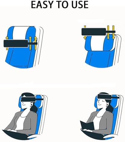 Retractable Travel Pillow with Head Strap for Airplane and Car