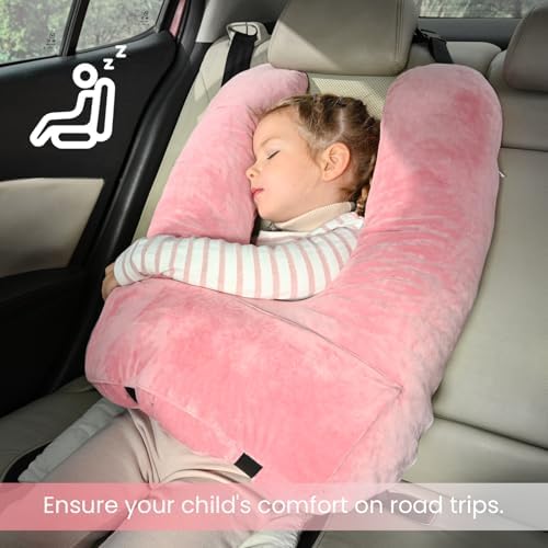 MOAOO Travel Pillow for Kids and Adults Pink
