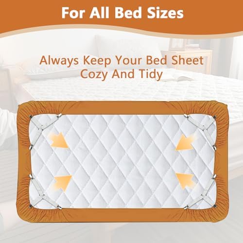 4PCS Sheet Straps with Metal Clips for Bed Corners