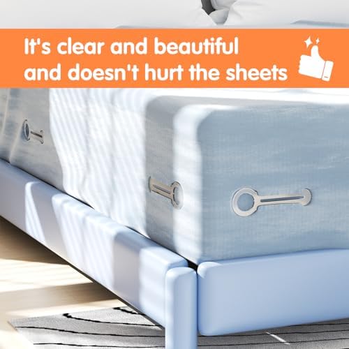 Fitenected Bed Sheet Holders Set of 4 - White