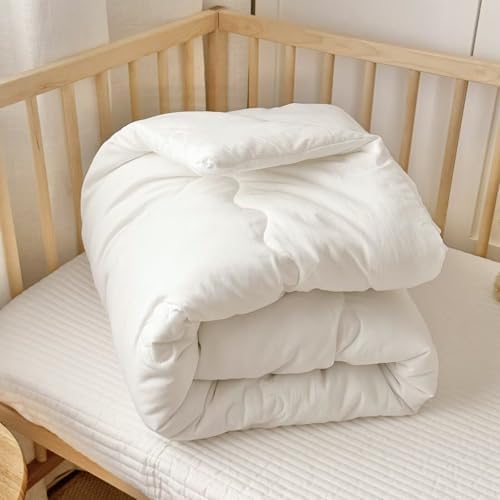 BuLuTu White Cotton Microfiber Duvet Insert Toddler Size 47x59 Inch