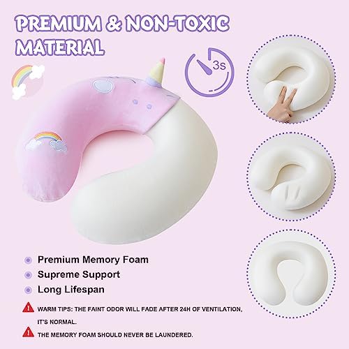 Cirorld Travel Pillow for Kids 3-8 YO Pink