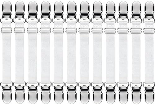 Boao 12 Pcs Adjustable Sheet Clips for Bedding