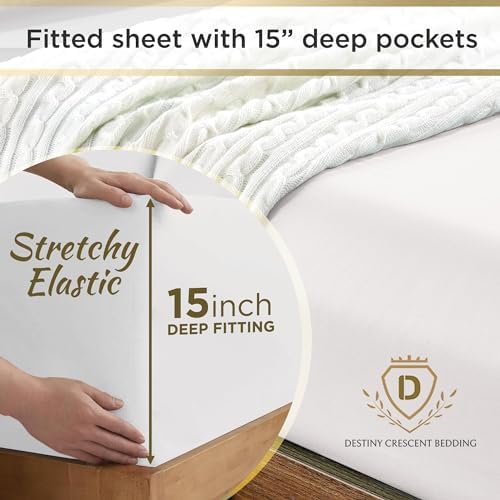 100 Cotton Fitted Sheets 2-Pack Twin XL 39 x 80 Deep Pockets