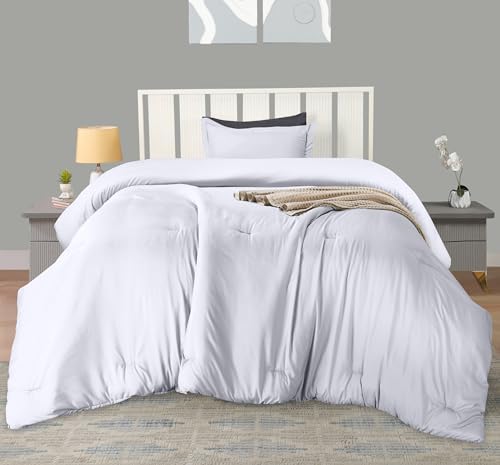 Utopia Bedding Twin Comforter Set White 2 Piece
