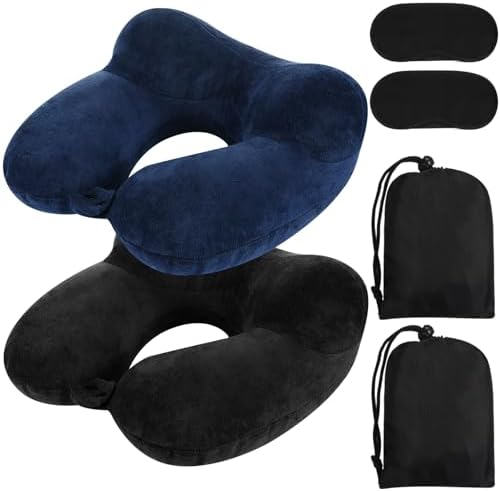 Sintuff 2 Pack Inflatable Travel Pillow Set