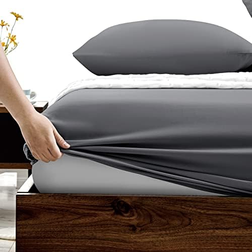 FreshCulture Full Fitted Sheets 6 Pack Dark Grey