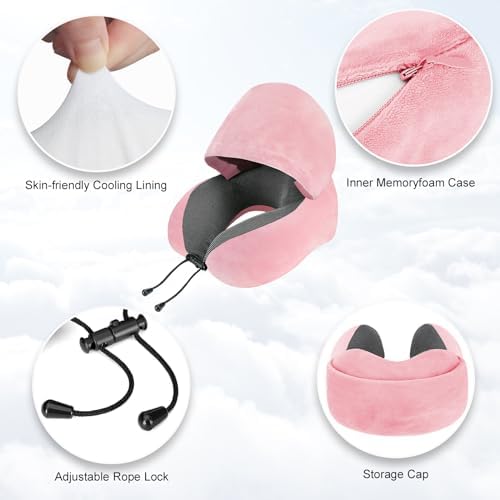 Cirorld Travel Pillow with Hood for Women