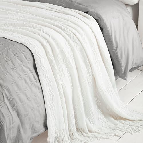 BOURINA Off White Throw Blanket 50 x 90 Inches