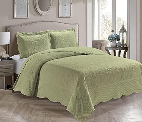 Home Collection 3 Piece Embossed Bedspread Set