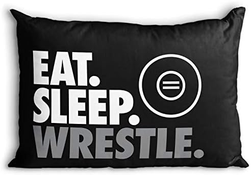ChalkTalkSPORTS Eat Sleep Wrestle Pillowcase BlackGray