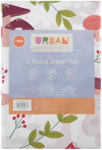 Urban Lifestyle Twin Sheet Set with Wild Mushroom Print